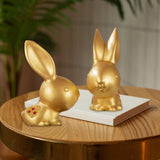 Maxbell 2 Pieces Rabbit Statue Bedroom Collection Window Sculpture Artwork Handmade
