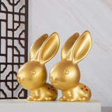 Maxbell 2 Pieces Rabbit Statue Bedroom Collection Window Sculpture Artwork Handmade
