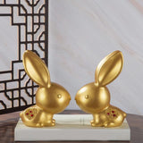 Maxbell 2 Pieces Rabbit Statue Bedroom Collection Window Sculpture Artwork Handmade