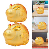 Maxbell Lucky Rabbit Money Bank Animal Figurine Statue for Holiday Home Decor Office 5 Inch