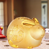 Maxbell Lucky Rabbit Money Bank Animal Figurine Statue for Holiday Home Decor Office 5 Inch