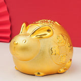 Maxbell Lucky Rabbit Money Bank Animal Figurine Statue for Holiday Home Decor Office 5 Inch