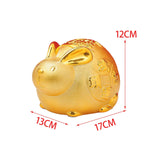 Maxbell Lucky Rabbit Money Bank Animal Figurine Statue for Holiday Home Decor Office 7 Inch