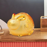 Maxbell Lucky Rabbit Money Bank Animal Figurine Statue for Holiday Home Decor Office 7 Inch
