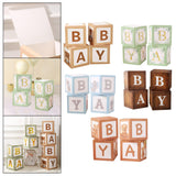 Maxbell 4x Baby Boxes Reusable Balloons Boxes for Xmas Holiday Photography Props Light Brown