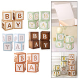 Maxbell 4x Baby Boxes Reusable Balloons Boxes for Xmas Holiday Photography Props Light Brown