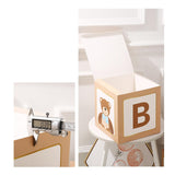 Maxbell 4x Baby Boxes Reusable Balloons Boxes for Xmas Holiday Photography Props Light Brown