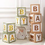 Maxbell 4x Baby Boxes Reusable Balloons Boxes for Xmas Holiday Photography Props Light Brown