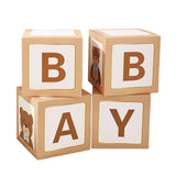 Maxbell 4x Baby Boxes Reusable Balloons Boxes for Xmas Holiday Photography Props Light Brown