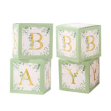 Maxbell 4x Baby Boxes Reusable Balloons Boxes for Xmas Holiday Photography Props Green