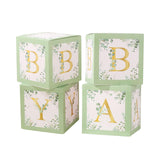 Maxbell 4x Baby Boxes Reusable Balloons Boxes for Xmas Holiday Photography Props Green