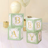 Maxbell 4x Baby Boxes Reusable Balloons Boxes for Xmas Holiday Photography Props Green