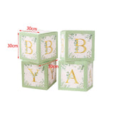 Maxbell 4x Baby Boxes Reusable Balloons Boxes for Xmas Holiday Photography Props Green