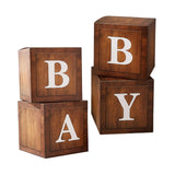 Maxbell 4x Baby Boxes Reusable Balloons Boxes for Xmas Holiday Photography Props Wood Color