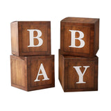 Maxbell 4x Baby Boxes Reusable Balloons Boxes for Xmas Holiday Photography Props Wood Color