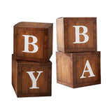 Maxbell 4x Baby Boxes Reusable Balloons Boxes for Xmas Holiday Photography Props Wood Color