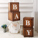 Maxbell 4x Baby Boxes Reusable Balloons Boxes for Xmas Holiday Photography Props Wood Color