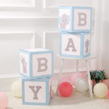 Maxbell 4x Baby Boxes Reusable Balloons Boxes for Xmas Holiday Photography Props Blue