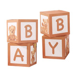 Maxbell 4x Baby Boxes Reusable Balloons Boxes for Xmas Holiday Photography Props Brown
