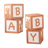 Maxbell 4x Baby Boxes Reusable Balloons Boxes for Xmas Holiday Photography Props Brown