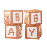 Maxbell 4x Baby Boxes Reusable Balloons Boxes for Xmas Holiday Photography Props Brown