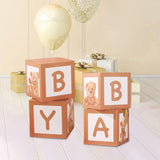 Maxbell 4x Baby Boxes Reusable Balloons Boxes for Xmas Holiday Photography Props Brown
