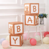 Maxbell 4x Baby Boxes Reusable Balloons Boxes for Xmas Holiday Photography Props Brown