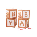 Maxbell 4x Baby Boxes Reusable Balloons Boxes for Xmas Holiday Photography Props Brown