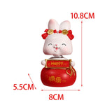 Maxbell Rabbit Statue Shaking Head Rabbit Car Vehicle Dashboard Ornaments Funny Happy
