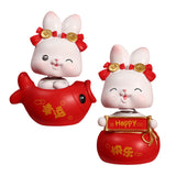 Maxbell Rabbit Statue Shaking Head Rabbit Car Vehicle Dashboard Ornaments Funny Happy