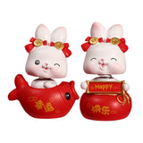 Maxbell Rabbit Statue Shaking Head Rabbit Car Vehicle Dashboard Ornaments Funny Happy