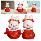 Maxbell Rabbit Statue Shaking Head Rabbit Car Vehicle Dashboard Ornaments Funny Happy