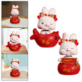 Maxbell Rabbit Statue Shaking Head Rabbit Car Vehicle Dashboard Ornaments Funny Happy