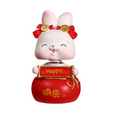 Maxbell Rabbit Statue Shaking Head Rabbit Car Vehicle Dashboard Ornaments Funny Happy