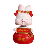 Maxbell Rabbit Statue Shaking Head Rabbit Car Vehicle Dashboard Ornaments Funny Happy