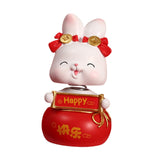 Maxbell Rabbit Statue Shaking Head Rabbit Car Vehicle Dashboard Ornaments Funny Happy