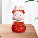 Maxbell Rabbit Statue Shaking Head Rabbit Car Vehicle Dashboard Ornaments Funny Happy