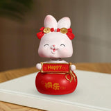 Maxbell Rabbit Statue Shaking Head Rabbit Car Vehicle Dashboard Ornaments Funny Happy
