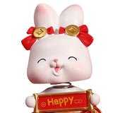 Maxbell Rabbit Statue Shaking Head Rabbit Car Vehicle Dashboard Ornaments Funny Happy