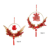 Maxbell Chinese New Year Pendant with Chinese Knot Tassel Oriental for Restaurant Style A