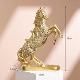 Maxbell Horse Statue Figurine Collection Decorative Ornament for Living Room Cabinet Aureate