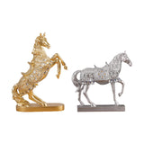 Maxbell Horse Statue Figurine Collection Decorative Ornament for Living Room Cabinet Aureate