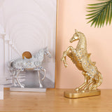 Maxbell Horse Statue Figurine Collection Decorative Ornament for Living Room Cabinet Aureate