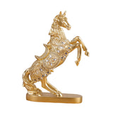 Maxbell Horse Statue Figurine Collection Decorative Ornament for Living Room Cabinet Aureate
