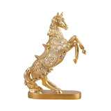 Maxbell Horse Statue Figurine Collection Decorative Ornament for Living Room Cabinet Aureate