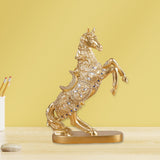 Maxbell Horse Statue Figurine Collection Decorative Ornament for Living Room Cabinet Aureate