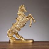 Maxbell Horse Statue Figurine Collection Decorative Ornament for Living Room Cabinet Aureate