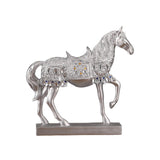 Maxbell Horse Statue Figurine Collection Decorative Ornament for Living Room Cabinet Argent