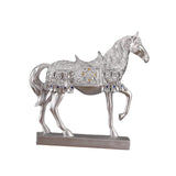 Maxbell Horse Statue Figurine Collection Decorative Ornament for Living Room Cabinet Argent