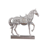 Maxbell Horse Statue Figurine Collection Decorative Ornament for Living Room Cabinet Argent